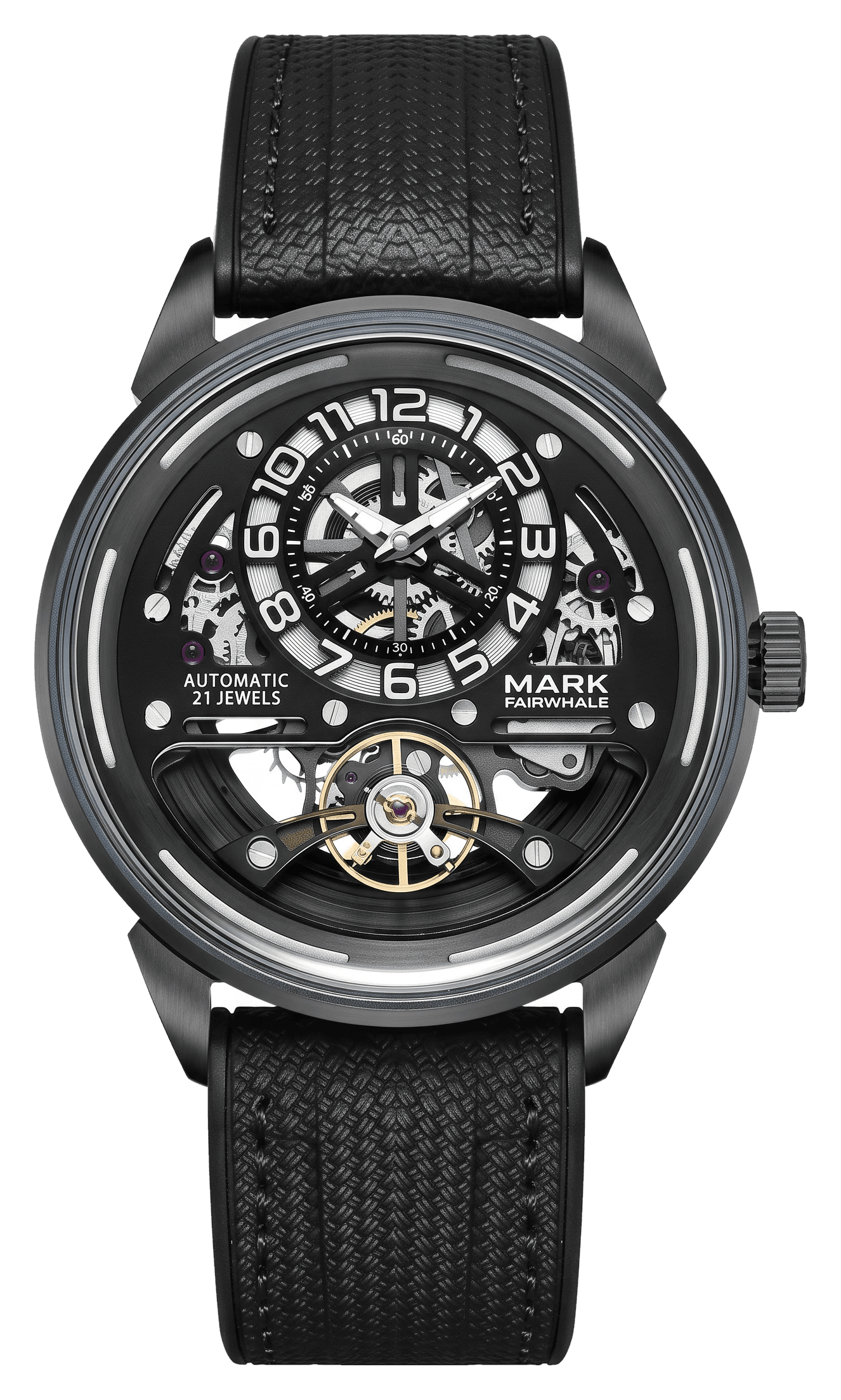 Vanta watch in black, front view